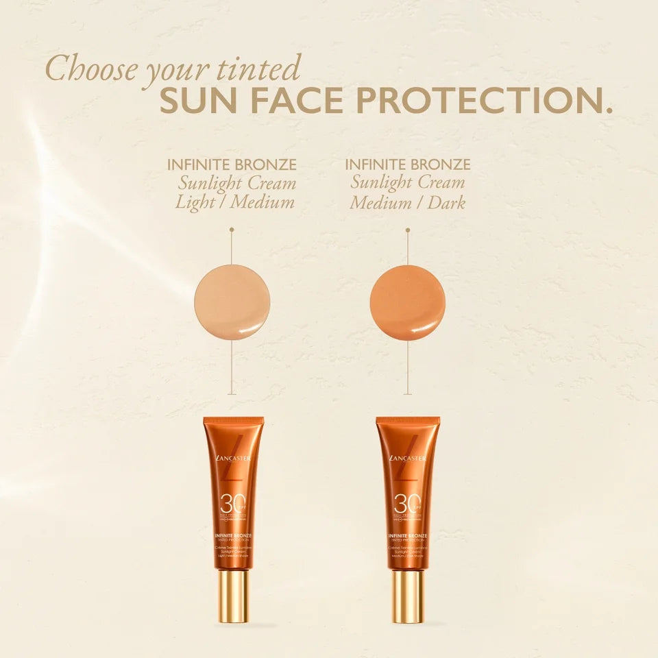 LANCASTER BEAUTY - INFINITE BRONZE TINTED PROTECTION SUNLIGHT CREAM SPF30 - réf Medium/ Dark 50ml