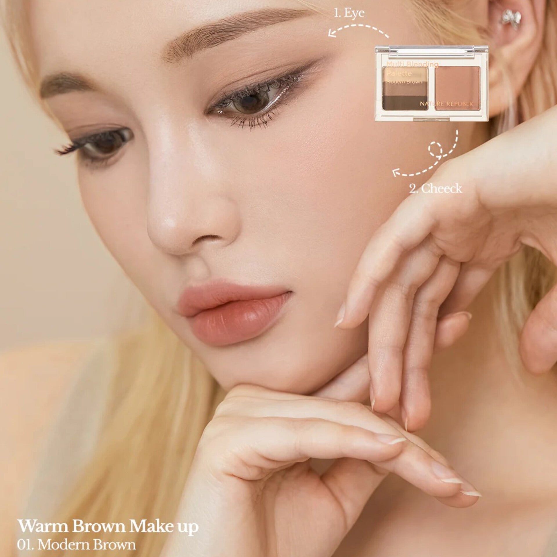NATURE REPUBLIC - Color Blossom Multi Blending Palette - réf 01 Modern Brown