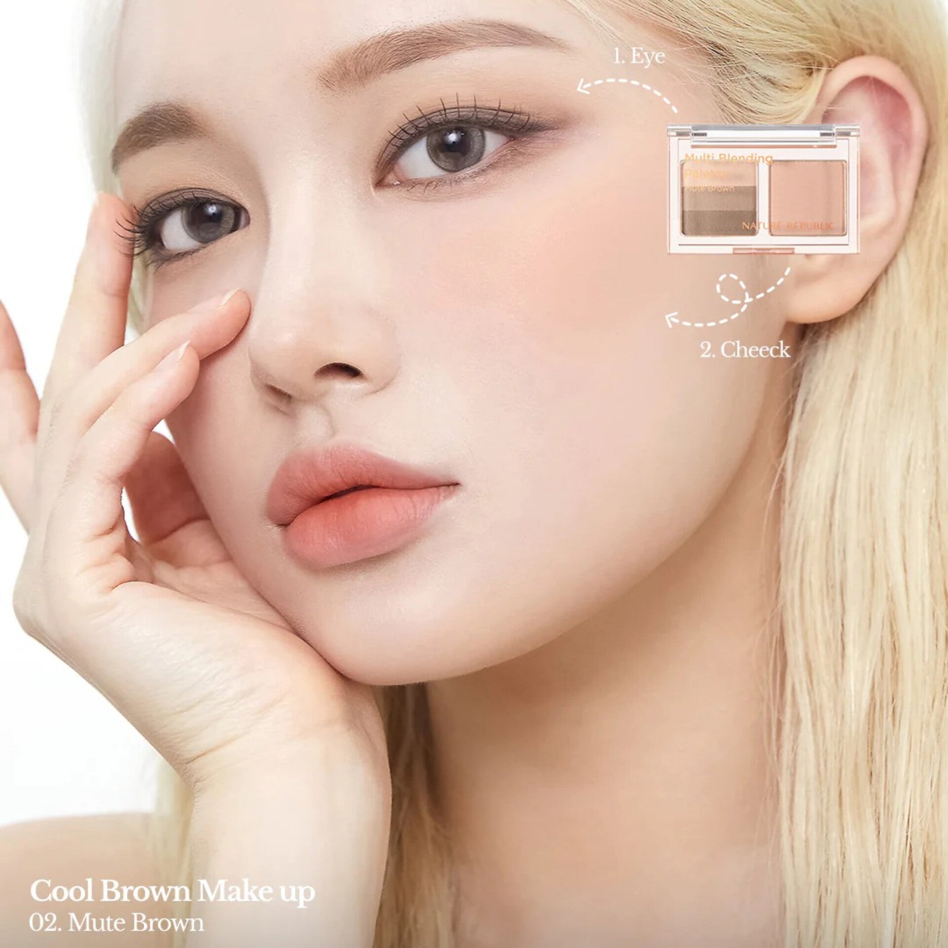 NATURE REPUBLIC - Color Blossom Multi Blending Palette - réf 02 Mute Brown