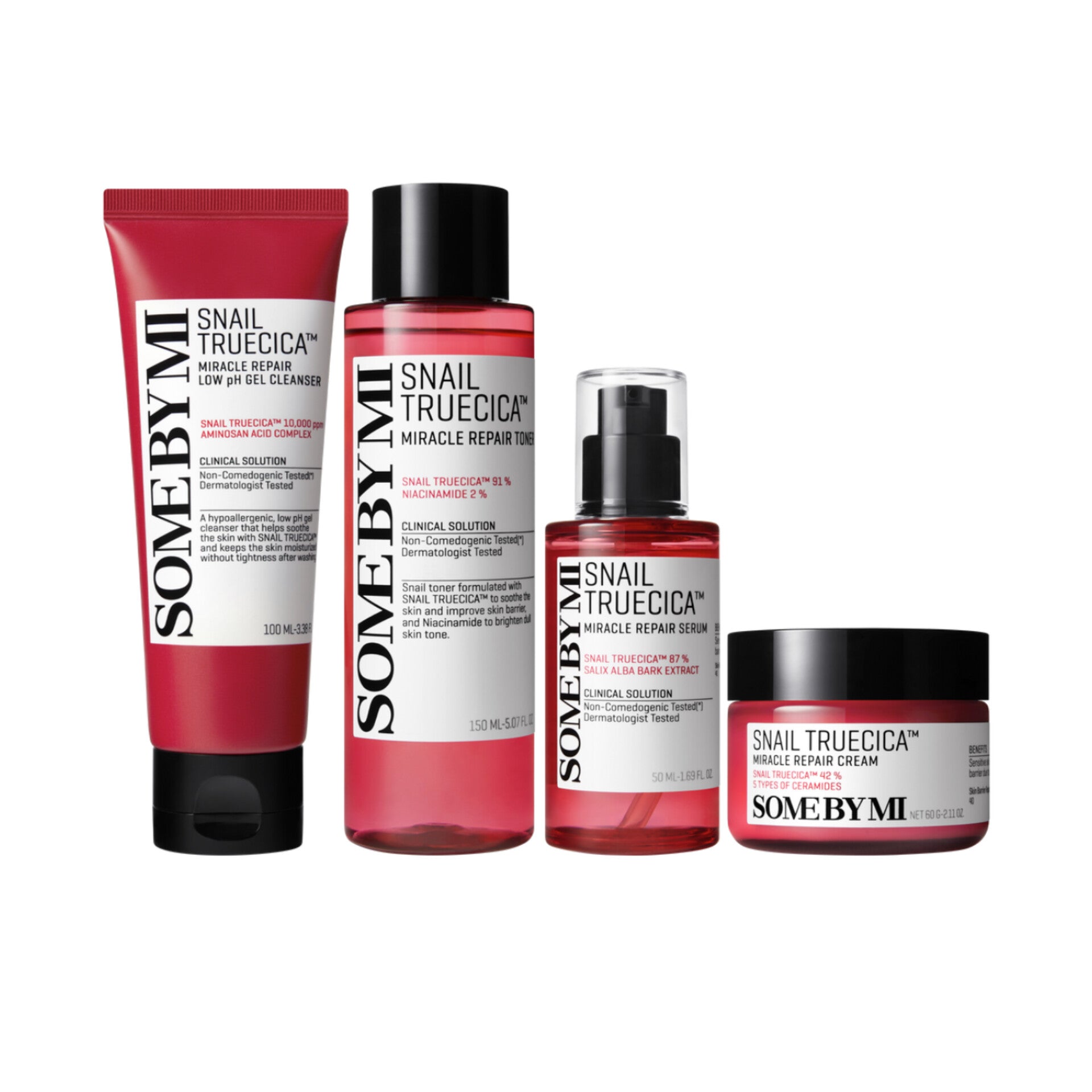 SOME BY MI - Snail Truecica Miracle Repair Bundle Routine ( 4pcs )