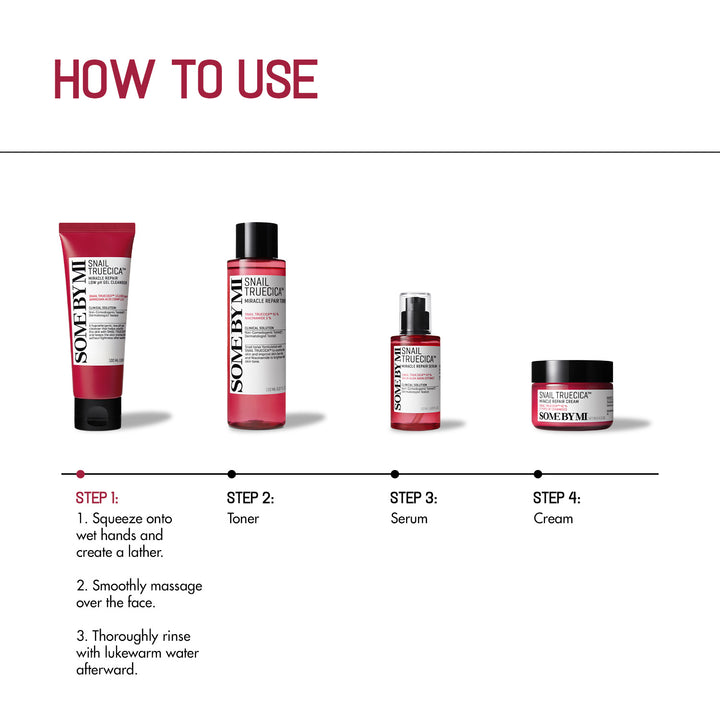 SOME BY MI - Snail Truecica Miracle Repair Bundle Routine ( 4pcs )