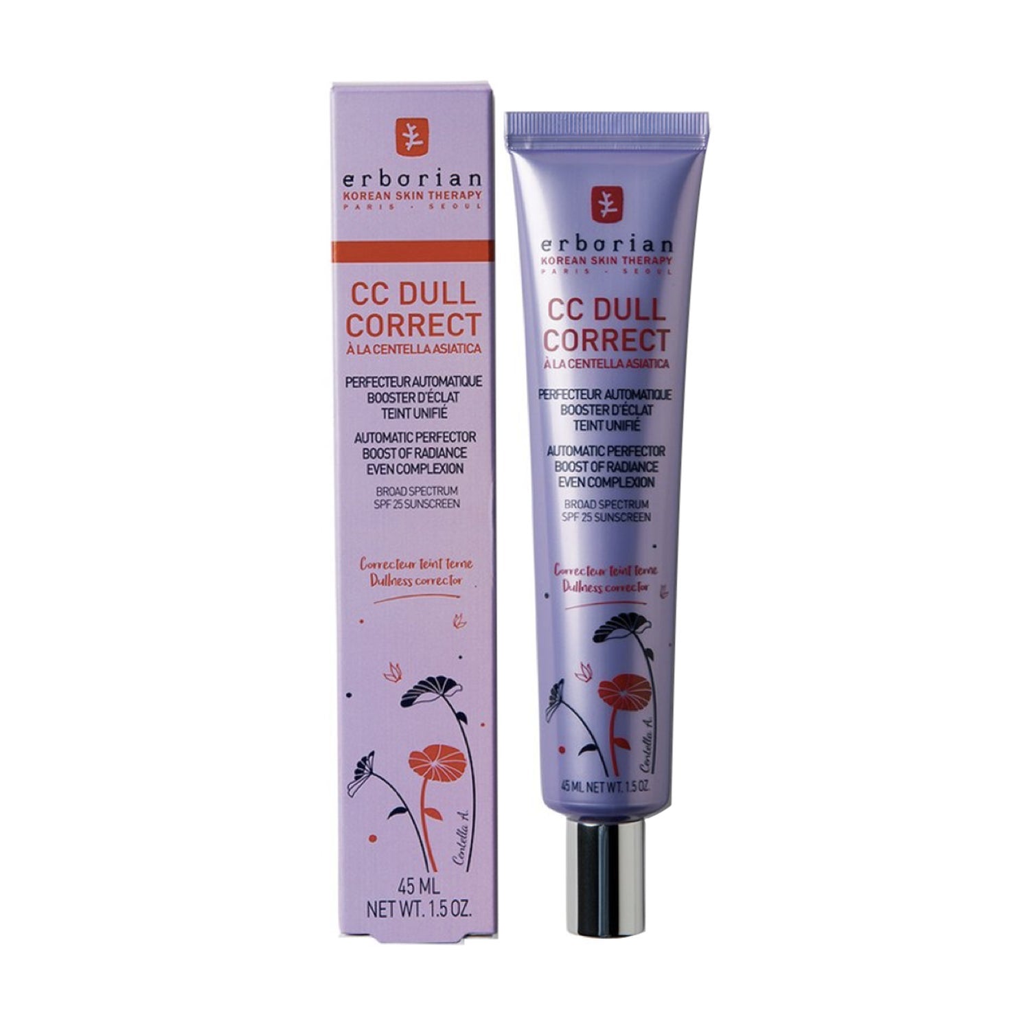ERBORIAN - CC Dull Correct à la centella Asiatica SPF25 - 45ml