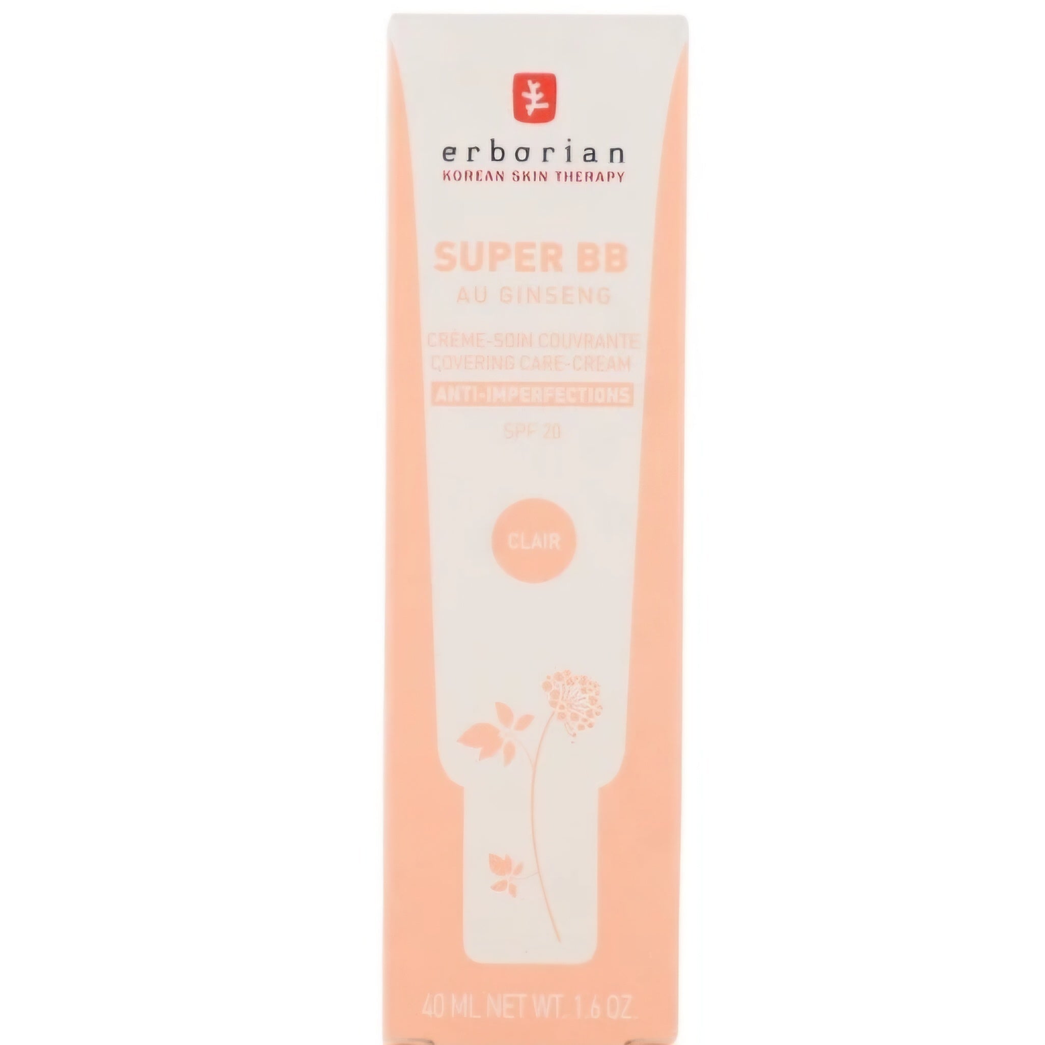 ERBORIAN - Super BB - BB crème couvrante au Ginseng anti-imperfections SPF20 - réf Clair - 40ml