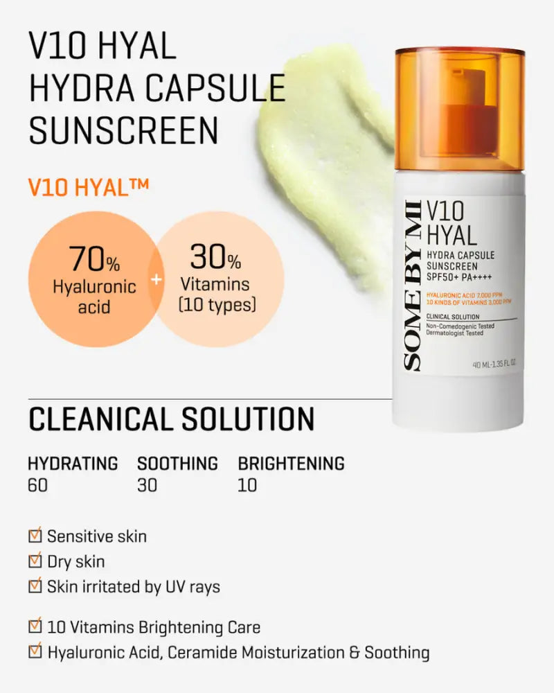 SOME BY MI - V10 Hyal Hydra Capsule Sunscreen - 40ml