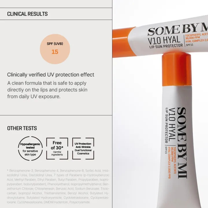 SOME BY MI - V10 Hyal Lip Sun Protector SPF15 - réf Clear 7ml
